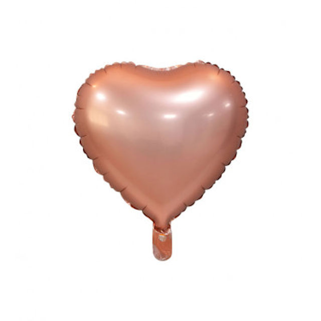PALLONCINO MYLAR SAGOMA CUORE MONOCOLORE ROSE GOLD SATINATO cm.45 D.18