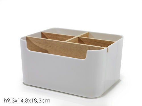PORTAOGGETTI IN PLASTICA CON DIVISORI IN LEGNO 5 POSTI CM.14x18 710801 GENERAL