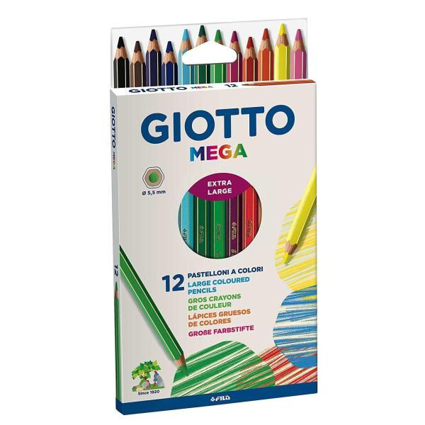 PASTELLI IN LEGNO MEGA DA 12 GIOTTO
