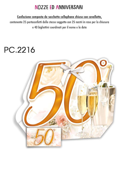 50° ANNIVERSARIO PORTACONFETTI CONF. DA 25PZ.