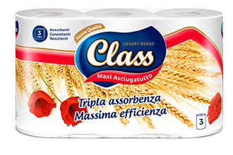 ASCIUGATUTTO IN CARTA VIT 3 ROTOLI 3 VELI CLASS MAXI ASCIUGOTTO