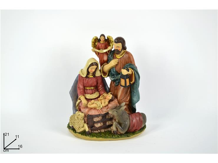 PERS. NATIVITA' IN CERAMICA UNICA 6 PERSONAGGI CM.16x H.21 DUESSE