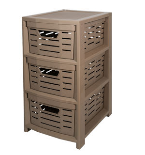 CARRELLO IN PLASTICA UNIKO 3 CASSETTI CM.36x25x51 TORTORA BELLI E FORTI