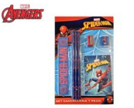 MATITE CON GOMMA RIGHELLO TEMPERAMATITE E AGENDINA SPIDERMAN KIT SU BLISTER EOLD