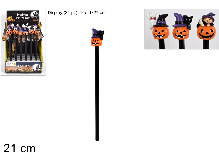 HALLOWEEN ACCESSORI MATITE CON COPRI ZUCCA PEZZI 24