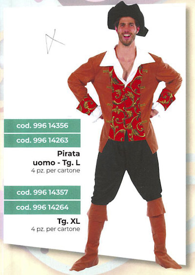 COSTUME ADULTO PIRATA TAGLIA XL