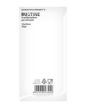 BUSTINE IN PPL NEUTRO CRYSTAL CM.10x20 conf. da 50PZ. ANCHE x ALIMENTI SWEEPING