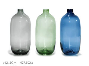 VASO IN VETRO COLLO A BOTTIGLIA CM.D.12xH.27 COLOR 634203 GENERAL
