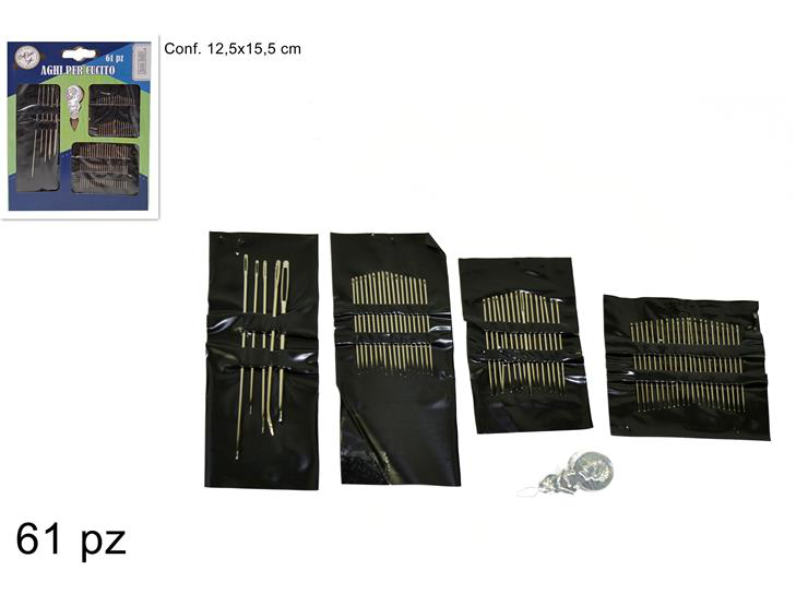 CUCITO AGHI CONF.61PZ. VARIE MISURE SU BLISTER DUESSE