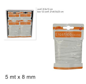CUCITO ELASTICO BIANCO 5MT.x0,8CM. SU BLISTER