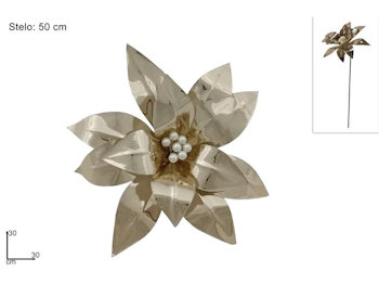 FIORE CON STELO ORO LUCIDO CM.50 DUESSE