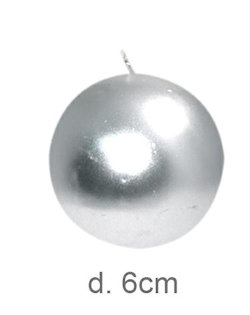 CANDELA CERO SFERA CM.D.6 ARGENTO 4071 SWEEPING PEZZI 6