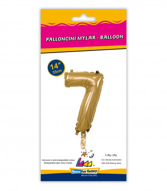 PALLONCINO MYLAR  cm.36 NUMERO ORO 7
