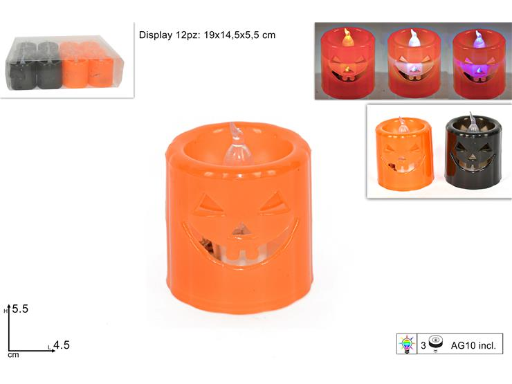 HALLOWEEN ACCESSORI FESTA LUMINI A LED CM.4,5xH.5,5 COMPRESA BATTERIA PEZZI 12