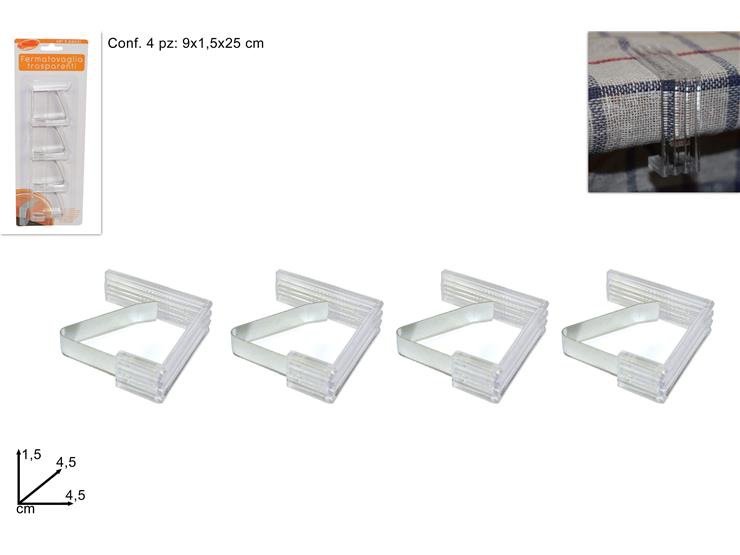 FERMATOVAGLIA IN PLASTICA CONF.4 PZ. SU BLISTER DUESSE
