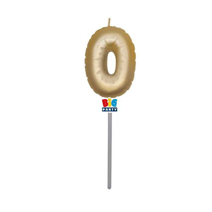 CANDELINA CERA BALLON CM.13 ORO METAL N.0 BIGPARTY