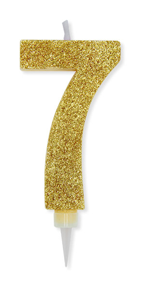CANDELINA MAX CERA SWEETY CM.15 GLITTER ORO N. 7 BIGPARTY