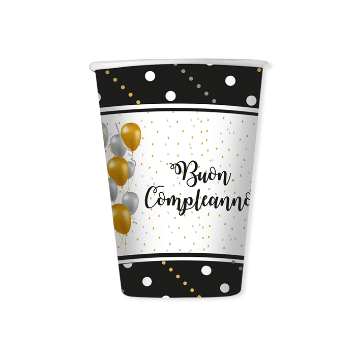 BUON COMPLEANNO PRESTIGE BICCHIERI CC.200 CONF.8 PZ. BIGPARTY
