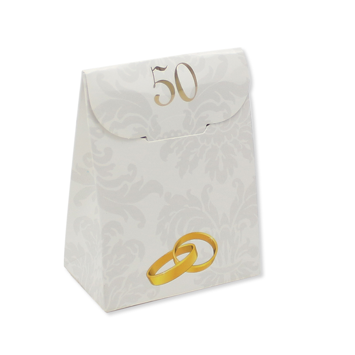 50° ANNIVERSARIO SCATOLINE SACCHETTO PORTA CONFETTI CM.6 CONF.25 PZ. BIGPARTY