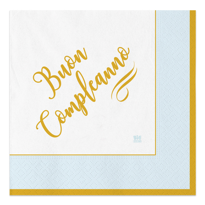 BUON COMPLEANNO CHIC CELESTE TOVAGLIOLI CM.33x33 CONF.20PZ. BIGPARTY