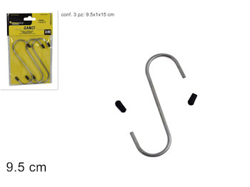 FERRAMENTA GANCI A S MULTIUSO 9,5 CM. CONF.3PZ DUESSE