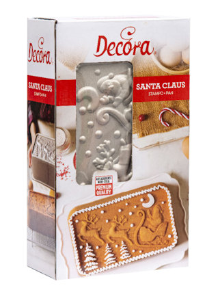 STAMPO PLUMCAKE CM.27x15 xH.5,8 SANTA CLAUS IN ALLUMINIO DECORA