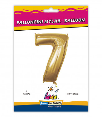 PALLONCINO MYLAR ORO NUMERO 7 CM.102 D.40