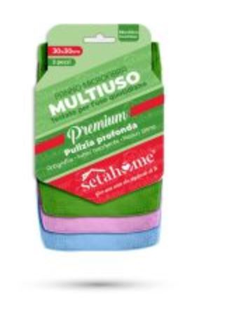 PANNO MICROFIBRA MULTIUSO CM.30x30 SET. 3PZ. 62449 SETABLU