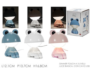 BABY LAMPADA NOTTURNA RANA RICARIBAILE 3 COLORI CON CAVO USB 571006 DICTROLUX