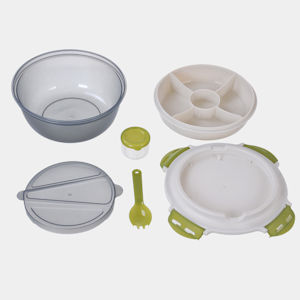 PORTAPRANZO TONDO 3 SCOMPARTI CON POSATA CLIK CLAK CM.43x43xH.30