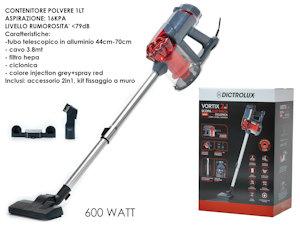 SCOPA ELETTRICA VORTIX  2 IN 1 600W ELETTRICA CON ACCESSORI 875402 DICTROLUX
