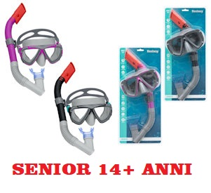 MASCHERA SET SENIOR 14+ ANNI BLACKSTRIPE IN VETRO TEMPERATO CON TUBO CUSTODIA BE