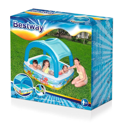 PISCINA GONFIABILE 2 ANELLI COPERTA TROPICAL CM.140x140x114 F. GON BESTWAY 52192