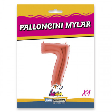 PALLONCINO MYLAR ROSE GOLD NUMERO 7 CM.102 D.40