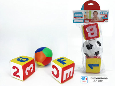 PRIME ATTIVITA' PALLA E 2 CUBI CON SONAGLI 102487 GENERAL