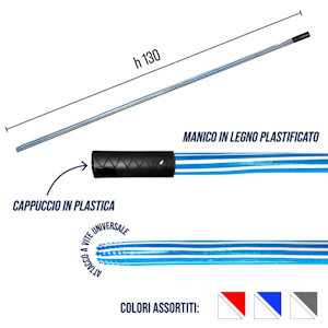 PAVIMENTO SCOPA SOLO MANICO LEGNO PLASTIFICATO CM.130 COLORE ASSORTITI IRGE