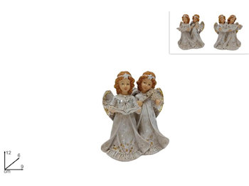 PERS. ANGELO IN CERAMICA IN PIEDI COPPIA CON ALI MUSICISTI CM.9x6xH.12 DUESSE