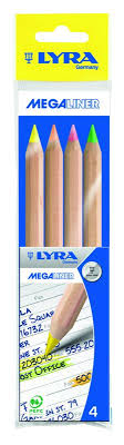 EVIDENZIATORE LYRA A MATITA MEGA CONF. 4 PZ. COLORI ASSORTITI