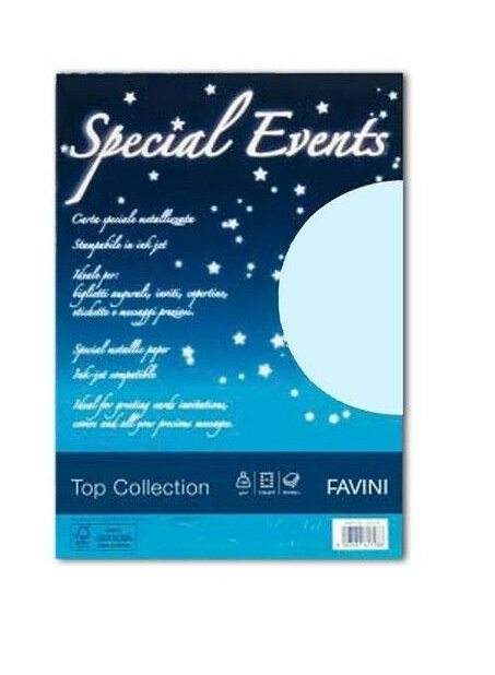 RISMA CARTA A4 10FF. 120GR. SPECIALE EVENTI METAL AZURE
