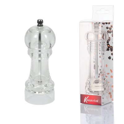 SPARGITORI MACINA SALE E PEPE 2 IN 1 CM.H.15 IN VETRO KASAVIVA