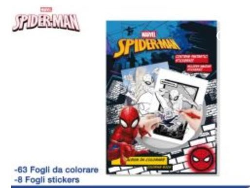 ALBUM DA COLORARE CON STIKERS PERSONAGGIO SPIDERMAN EOLD.