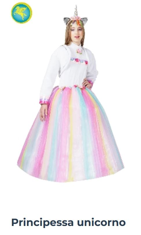 COSTUME PRINCIPESSA UNICORNO 8/9 ANNI DI PEGASUS 1013