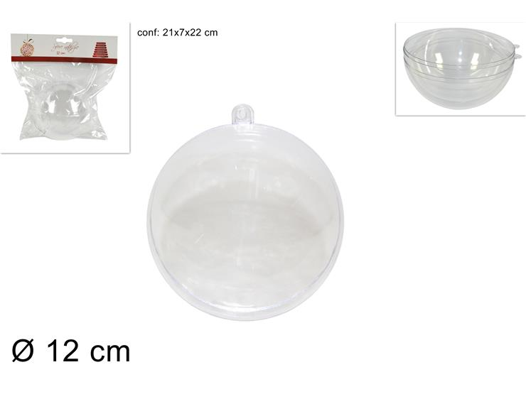 SFERA APRIBILE TRASPARENTE 12 CM. IN PVC DUESSE