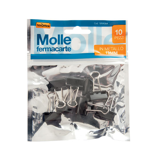 MOLLE CLIP mm.19 IN PLASTICA NERE CONF.10PZ. IN BUSTINA NIKOFFICE