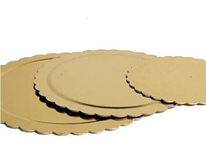 SOTTOTORTA BORDO SMERLATO TONDO ORO D.26CM. CONF.1PZ. IMBUSTATO REAL