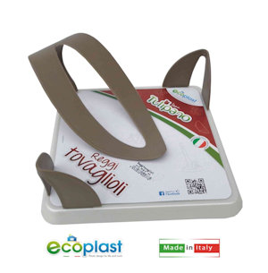 PORTATOVAGLIOLI IN PLASTICA TULIPANO BIANCO MADREPERLA E TORTORA ECOPLAST