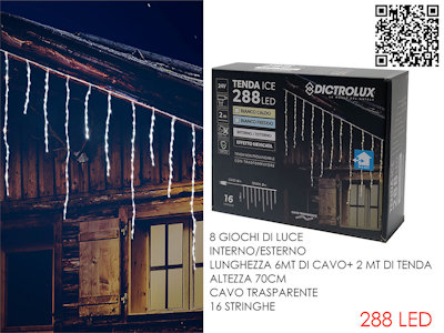TENDA 288 LED MT.2+6 CAVO H.70cm. BIANCA LUCE FREDDA 450713 GENERAL