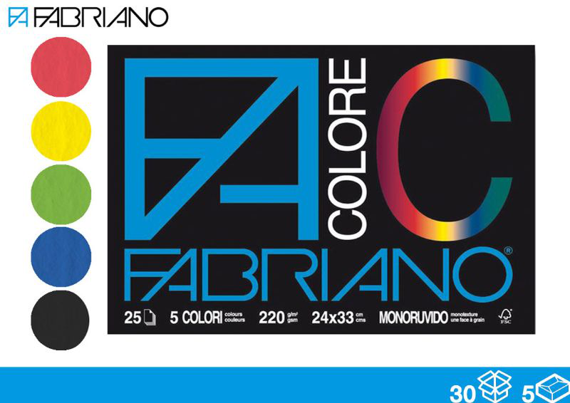 BLOCCO DISEGNO FABRIANO FC 24x33 25ff. COLORE