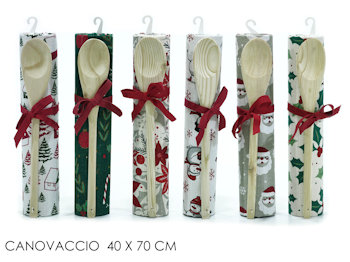 CUCINA CANNAVACCIO CM.40x70 DECORO NATALIZIO CON UTENSILE KIT 425004 GENERAL