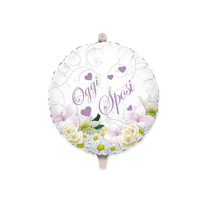 MATRIMONIO BOUQUET PALLONCINO MYLAR CM.45 TONDO BIGPARTY